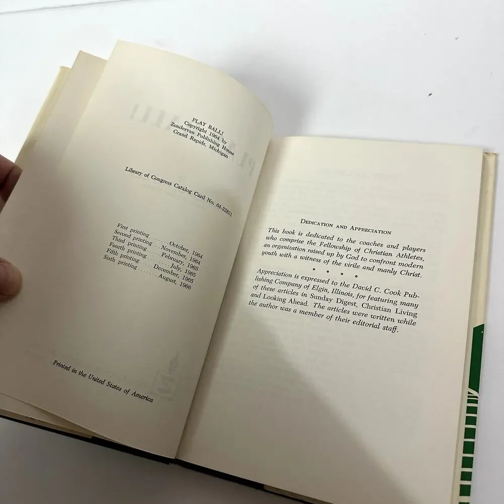 Play Ball! Book True Stories Faith in Action James Hefley Vintage Sports 1966